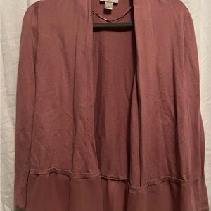 Dusty Rose Open Front Cardigan